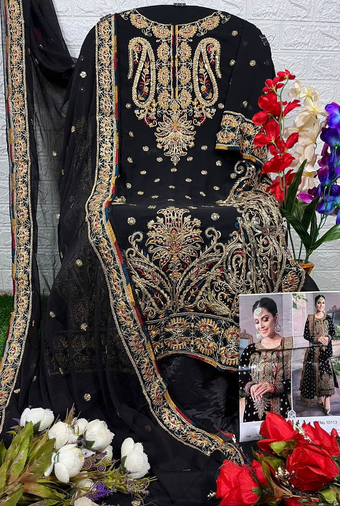 Zaha 10113 Georgette Embroidery Pakistani Suit Wholesale Price In Surat	